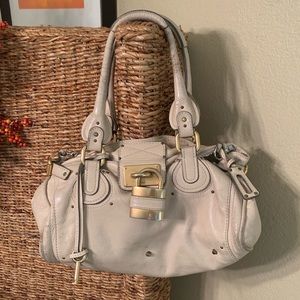 Pre-Loved Chloe Paddington Handbag In Off White